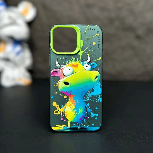 Max Protective Sleeve Fashion Graffiti- Cartoon Animal Pattern Matte iPhone Case